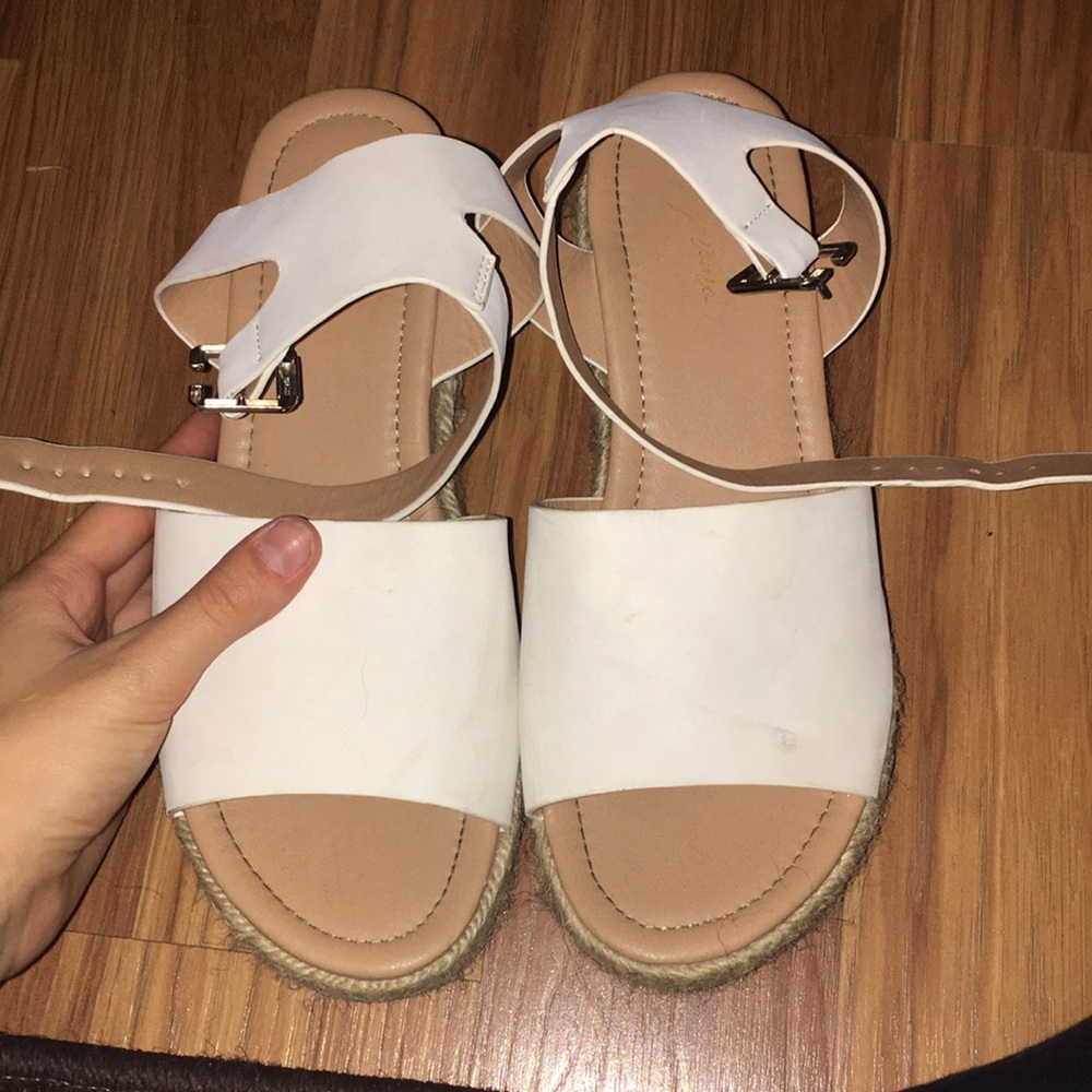 White 3inch Sandal Wedges